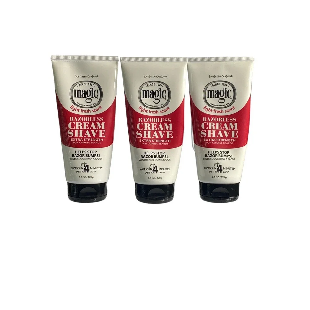 3 SoftSheen-Carson Magic Razorless Shaving Cream for Men‎ Hair Removal Cream 6oz